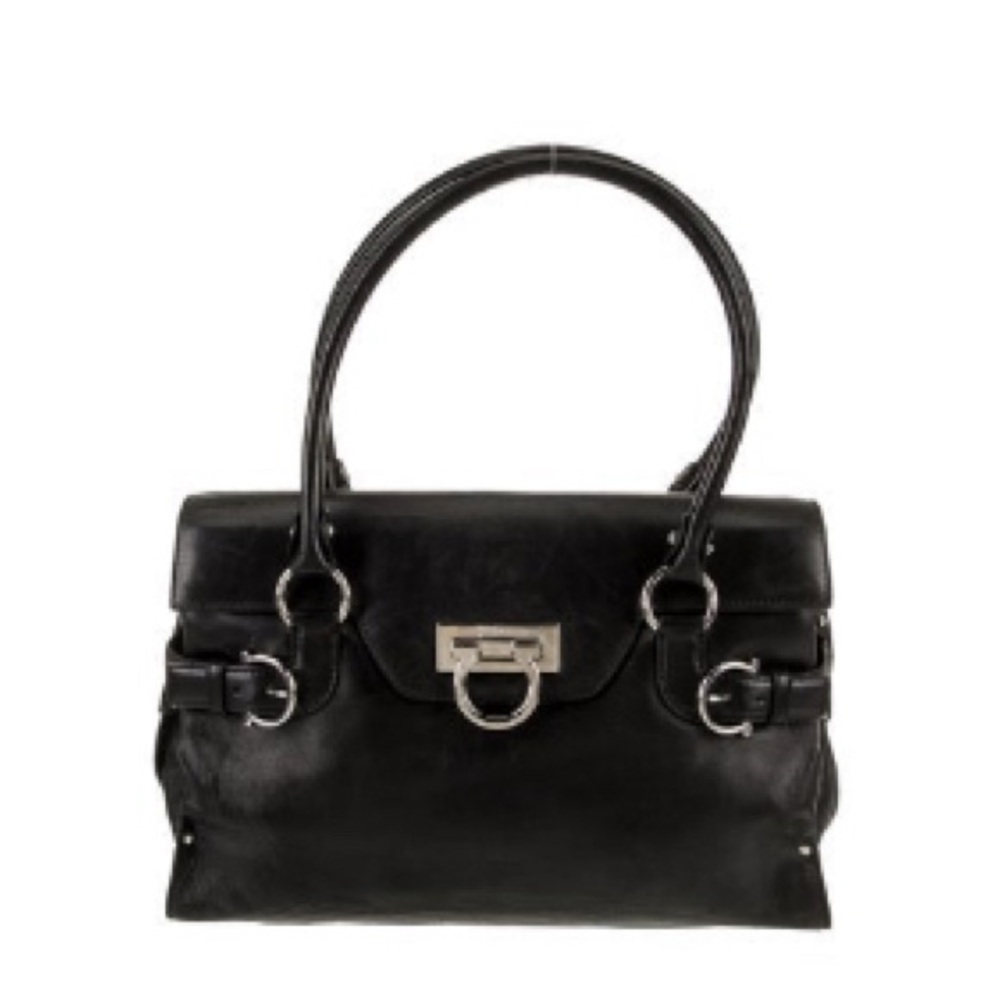 Salvatore Ferragamo Black Leather Handbag